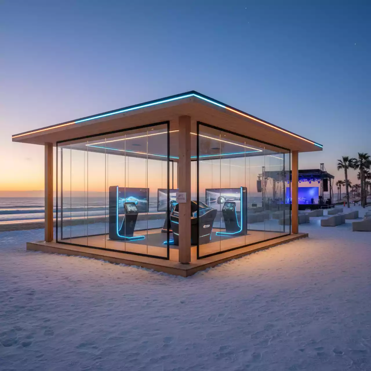 Аренда Зоны интерактивные для тест драйвов и автоивентов в пляжном клубе Del Mar — ART SPACE