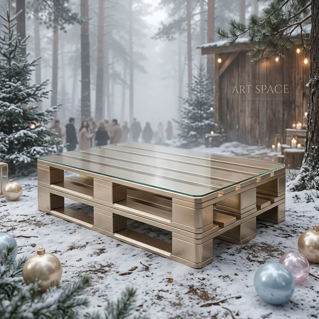 Аренда белого журнального стола Pallet