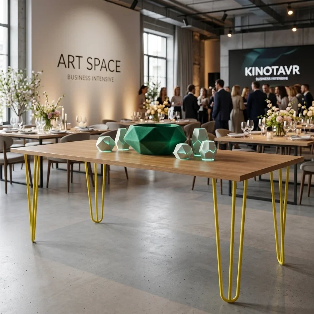 Аренда желтого банкетного стола Amsterdam Loft 180